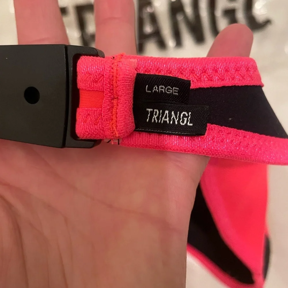 Triangl Neon Pink & Black Bandeau Bikini Top – Size Large​​